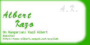 albert kazo business card