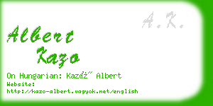 albert kazo business card